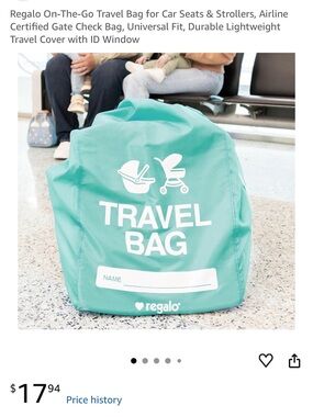 Regalo Teal Travel Bag for Car Seats & Strollers